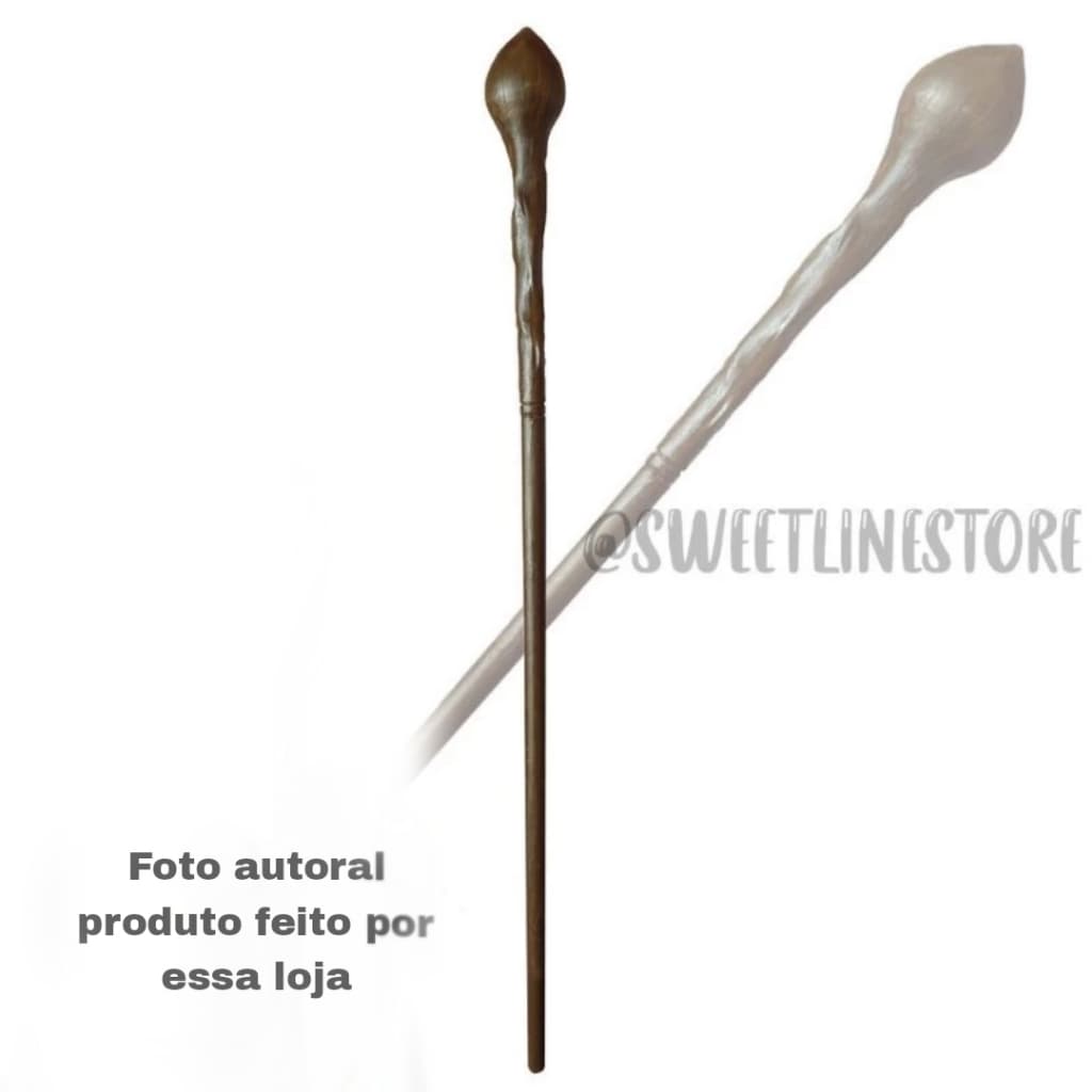 Varinha artesanal Remo Lupin em biscuit saga Harry Potter