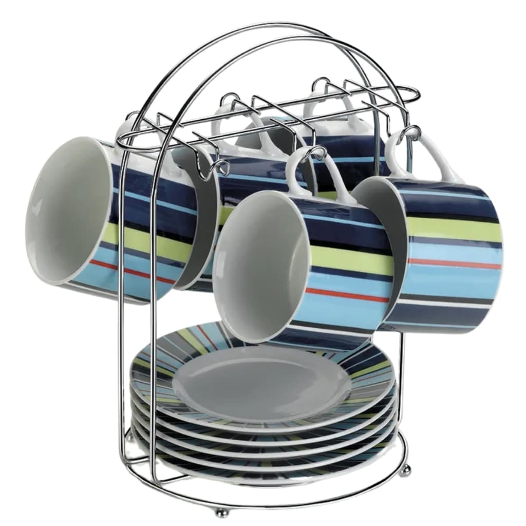 Porta Xícara Pires Chá 6 Ganchos Suporte Organizador De Mesa Bancada Art Cook Em Aço Arthi