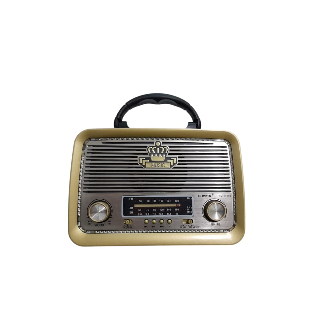 Rádio Vintage Lanterna Am Fm Sw Usb Pen Drive Aux P2 Bluetooth Radio B-MAX