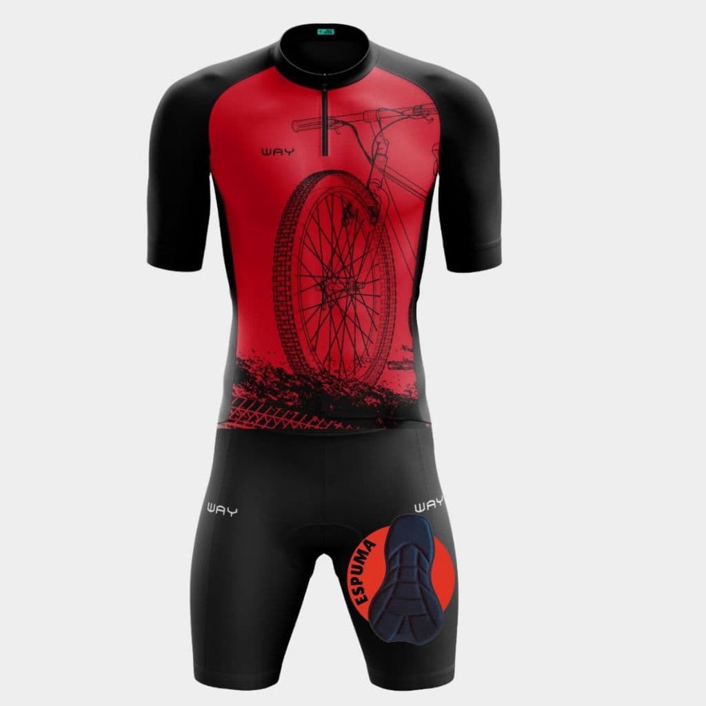 Conjunto Ciclismo Masculino Proteção UV Camisa Bermuda Short Forro Espuma Bike Pedalar Mtb