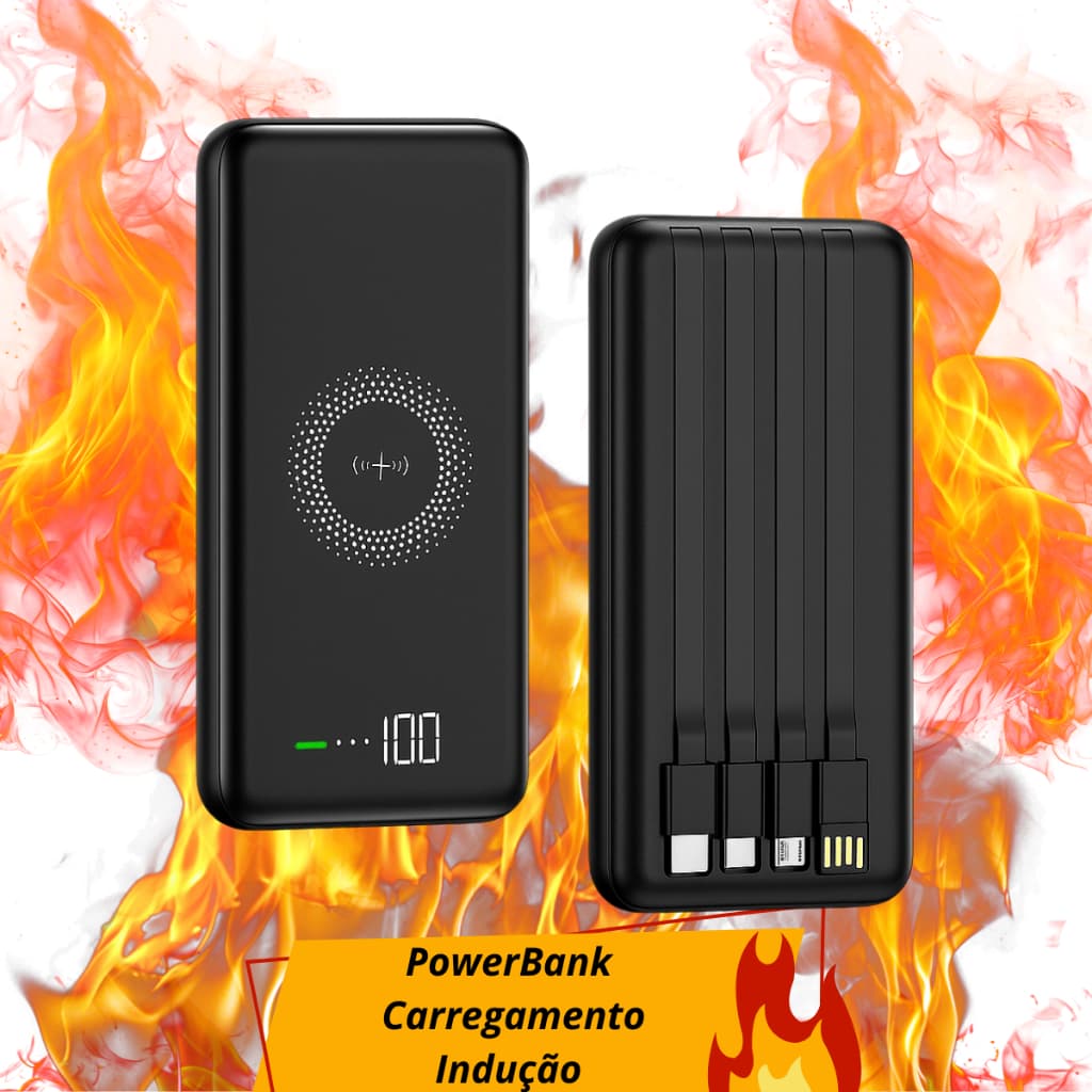 Carregador Portátil Power Bank Com Indução 10.000 mAh  Peining Carga Rápida