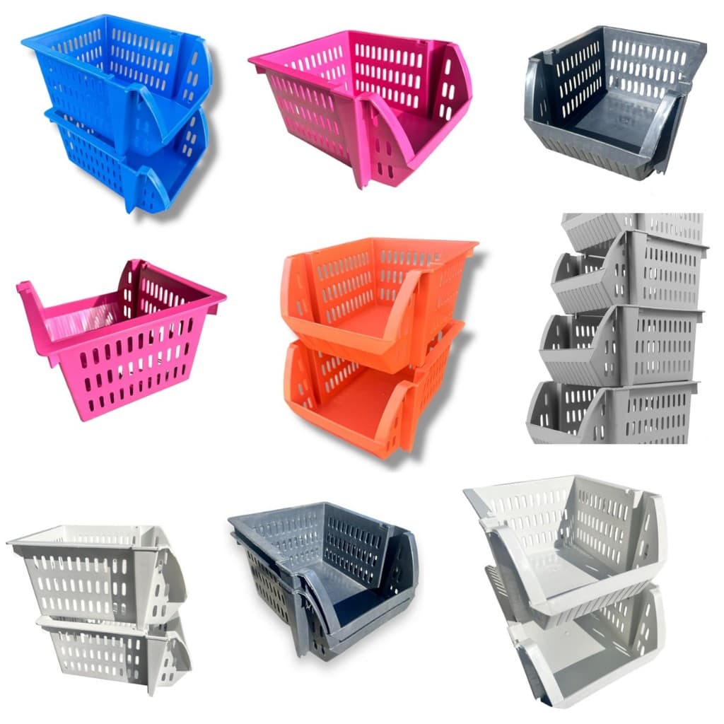 10 Caixa Bin Cesto Organizadora Mini  Plástica Empilhável Colorida
