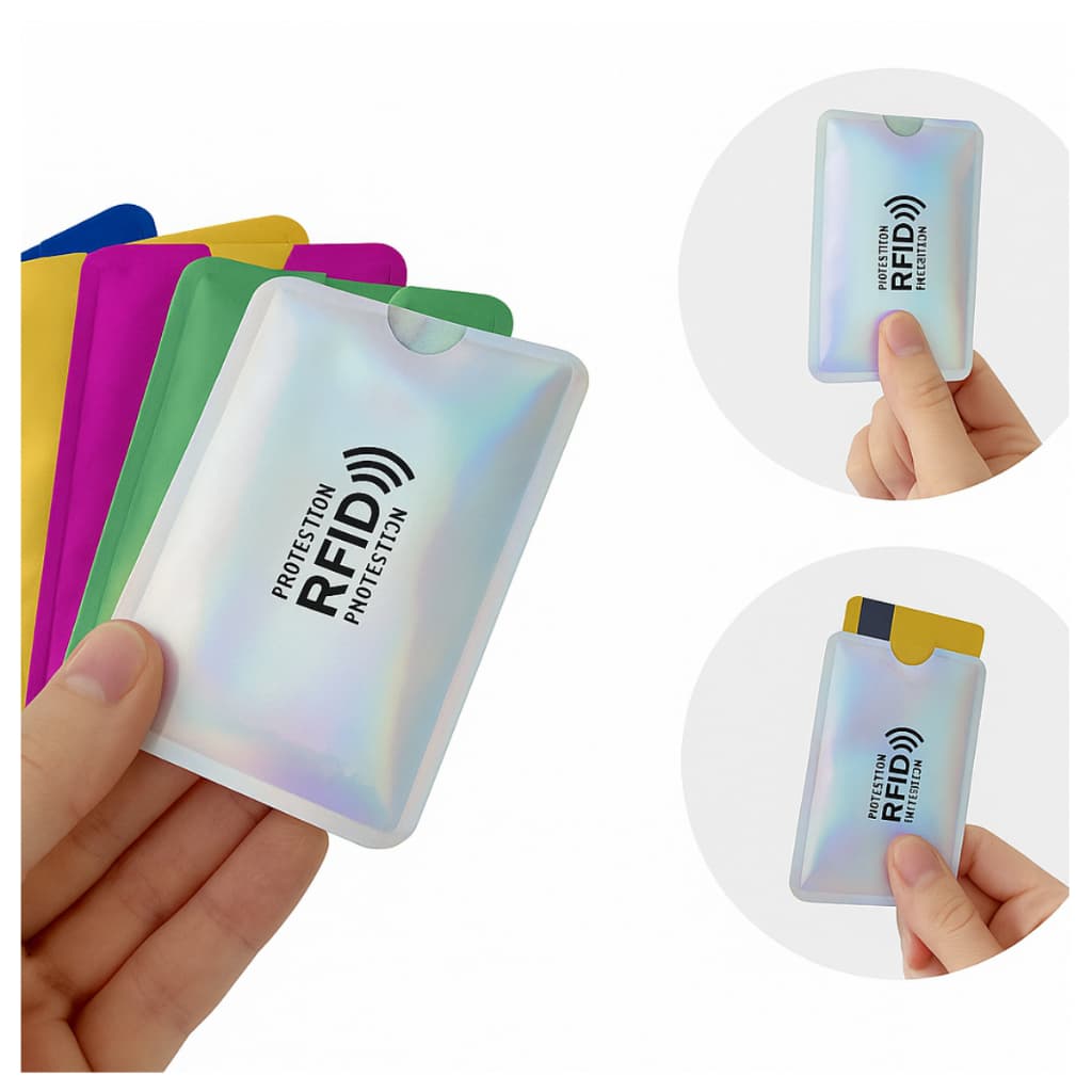 Kit 5 Capinhas Protetor De Cartão De Crédito Rfid Anti Furto