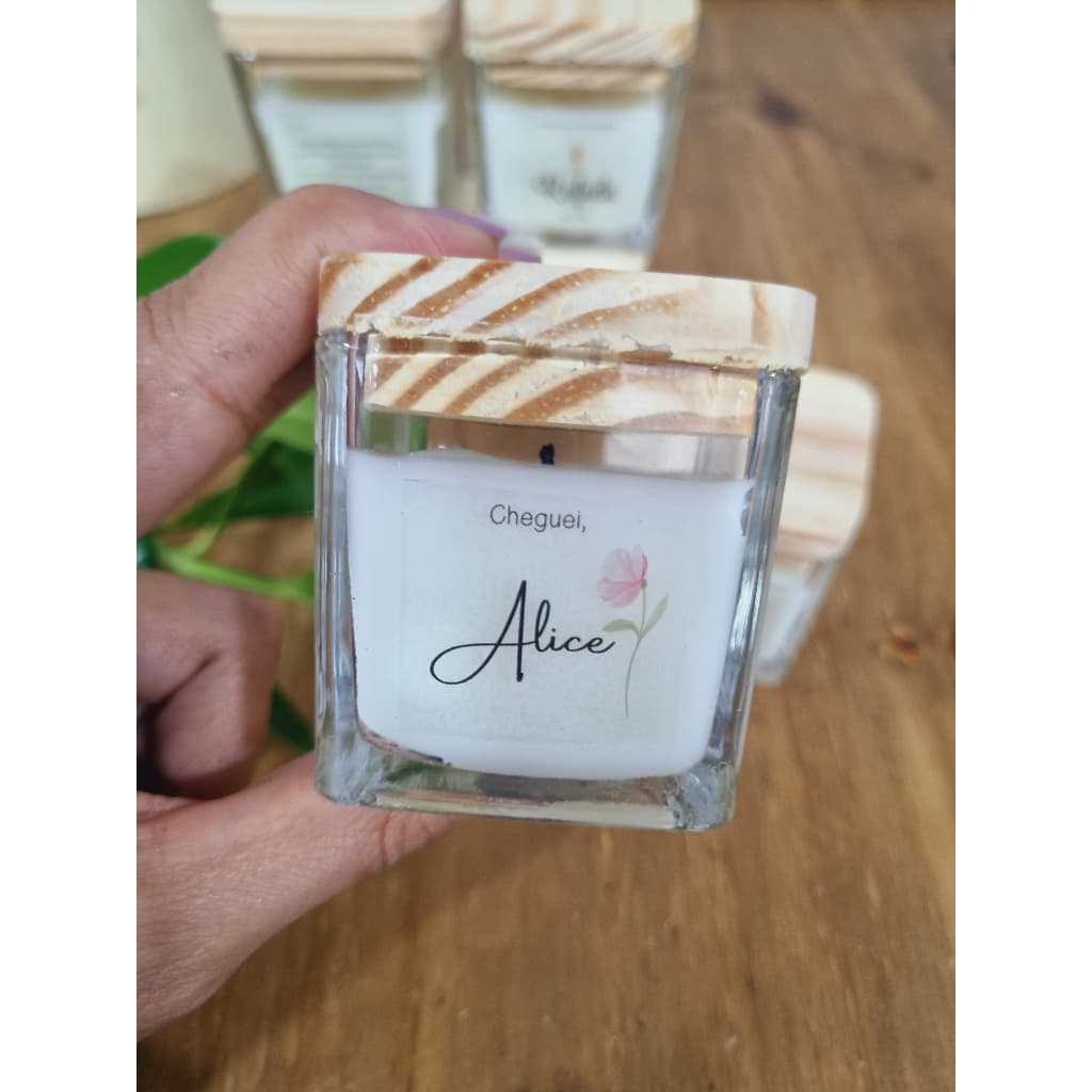 Vela perfumada 50gr  kit com 10 unidades batizado maternidade personalizadas