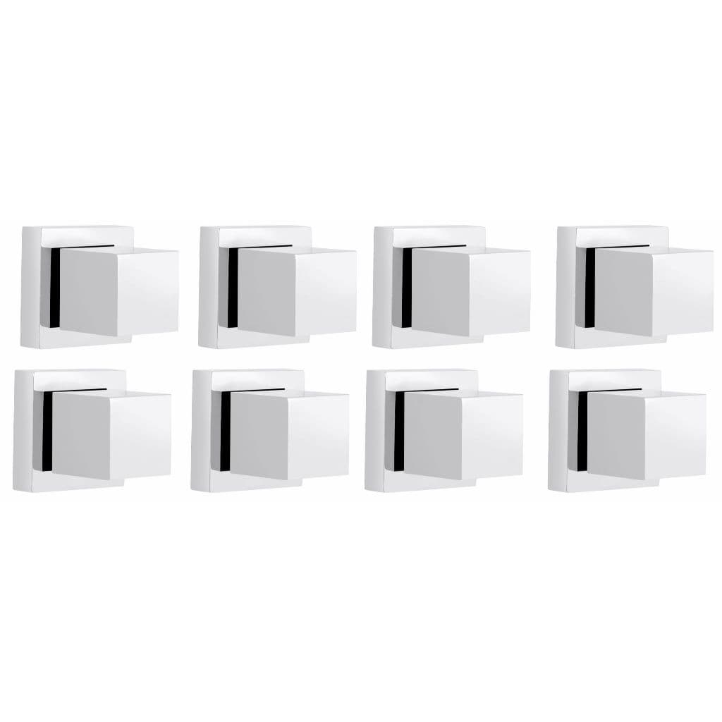 8 Acabamentos Para Registro Pressão ou Gaveta 1/2 e 3/4 Quadrado Cromado Padrão Deca Metal Premium