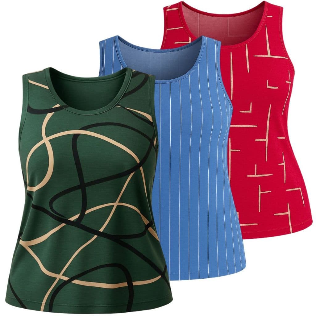 Kit 3 Regata Estampada Feminina Plus Size Alça Larga G GG Verão Confortável