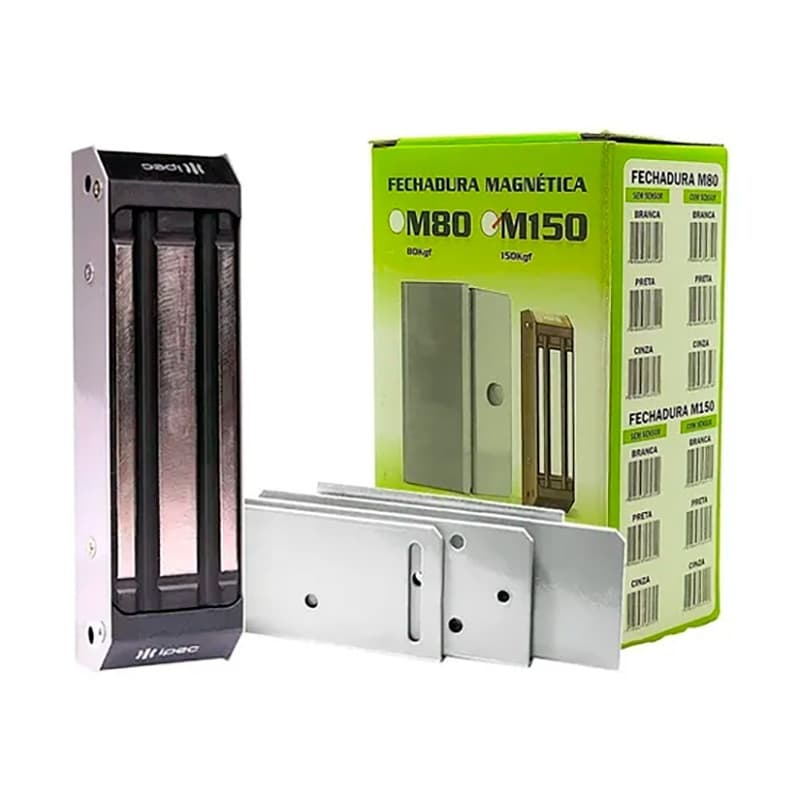 Fechadura Magnética Eletroímã M150 Sem Sensor Ipec Cinza