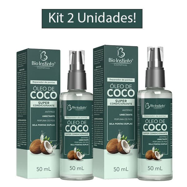 KIT com 2 Unidades Reparador de Pontas ÓLEO DE COCO 50mL Bio Instinto
