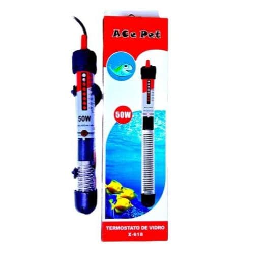 Termostato e Aquecedor p/ Aquário Ace Pet 50w Modelo X-618