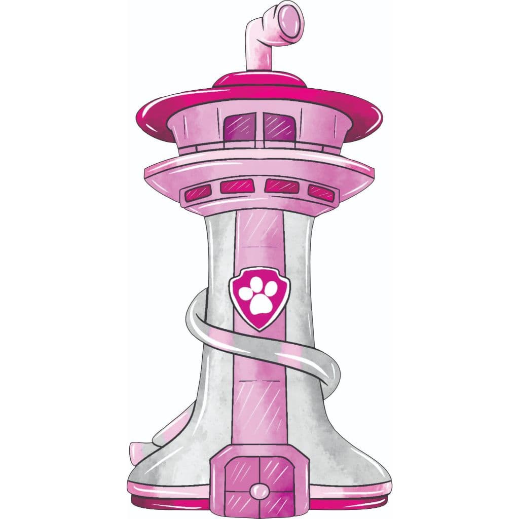 Display Torre da Patrulha Rosa Aquarela com 90 cm