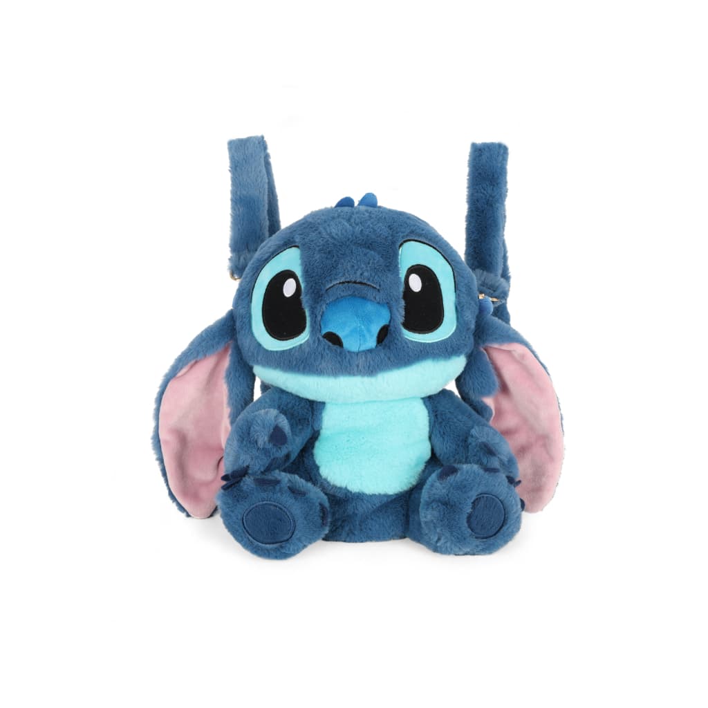 Mochila Pelucia Lilo & Stitch Bolsa Passeio Peluciada Plush Alça Transversal e Costas