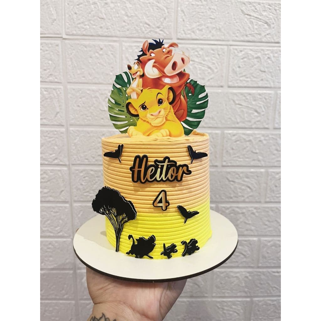 Topo de bolo Rei leão ou Simba – Personalizado com Nome e Idade – Festa Infantil
