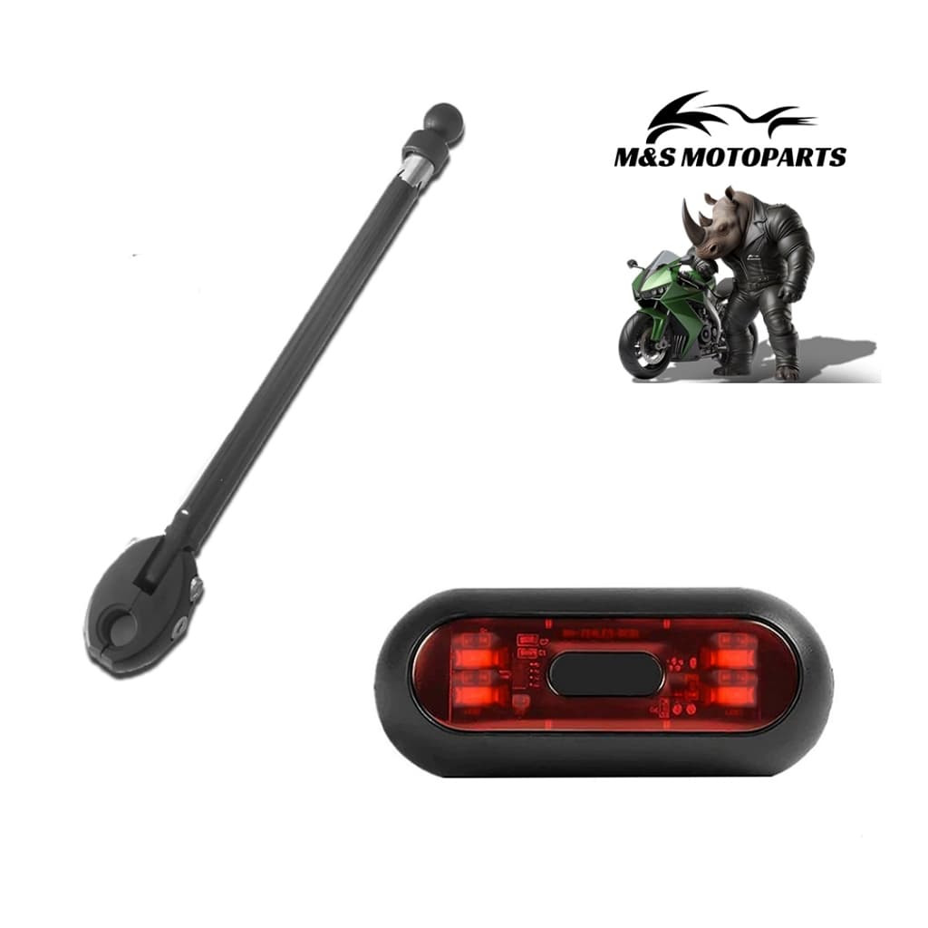 Sinalizador de Luz Para Capacete + Antena Corta Linha de Pipa Moto Guidão