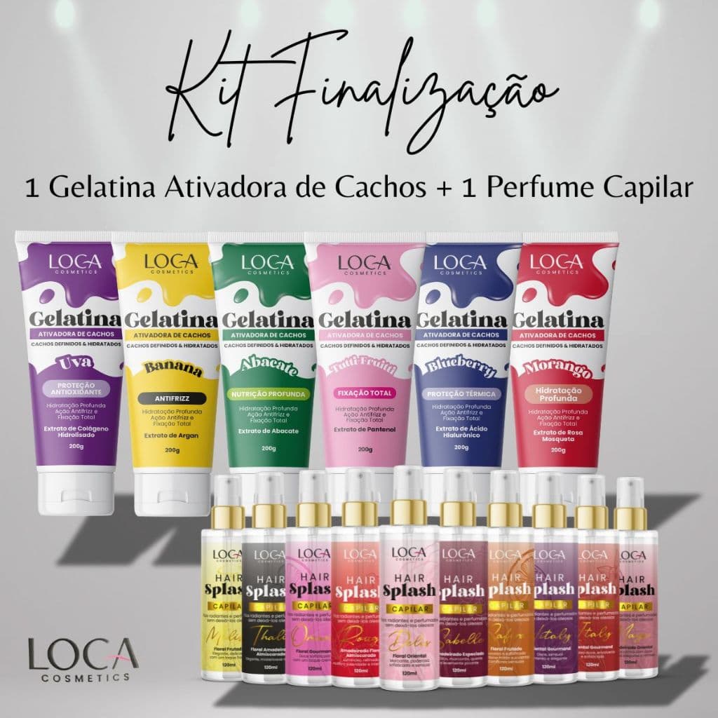 Kit Finalização: Perfume Capilar 120ml - Gelatina Ativadora de Cachos 200g