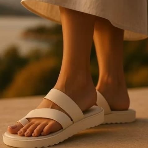 lançamento de sandálias feminina flat forma super tendência promoção