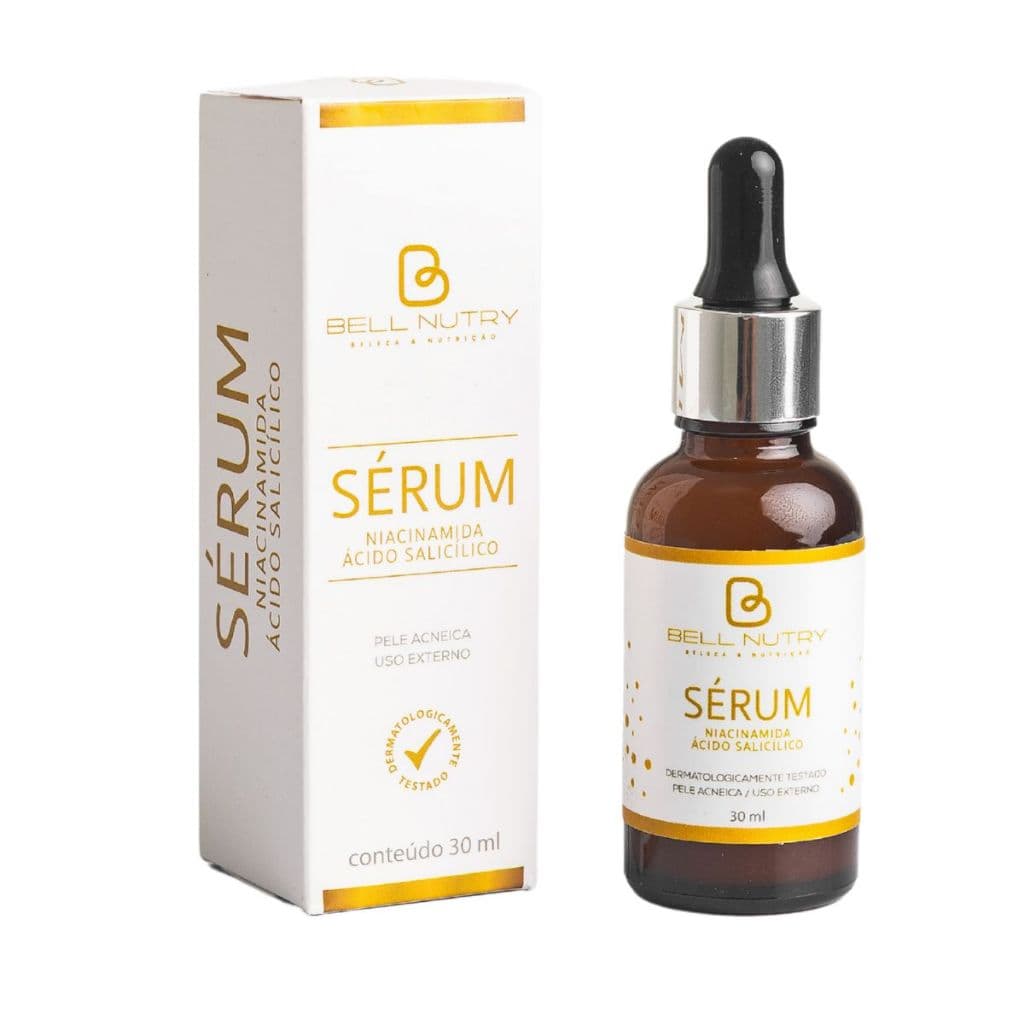 Sérum Facial com Niacinamida e Ácido Salicílico 30ml Antiacne e Controle de oleosidade - Bell Nutry
