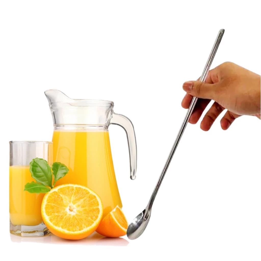 Colher Para Mexer Sucos Drinks Bebidas 30cm Em Aço Inox