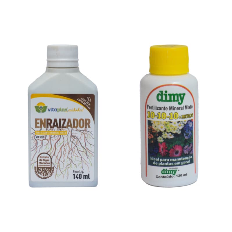 Fertilizante 10-10-10 DIMY + Fertilizante Enraizador  VITAPLAN Liquido Mineral Misto