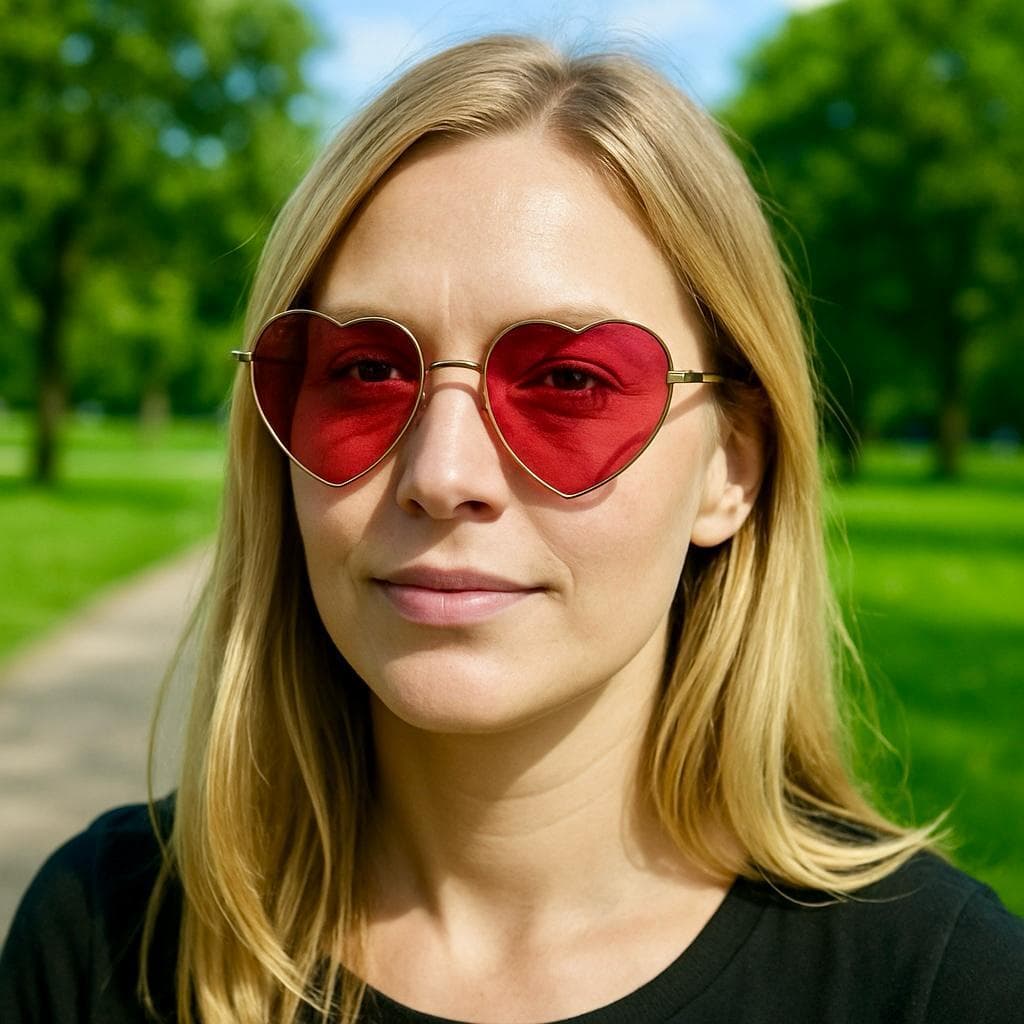 Óculos De Sol Coração Adulto Lolita Vintage Proteção Uv400 Retro Moda Fashion Mulher Moderna Verão Tendência Mulheres