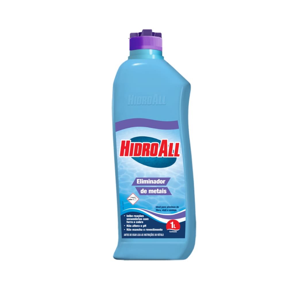 Eliminador de Metais Hidroall 1 Litro Para Piscinas