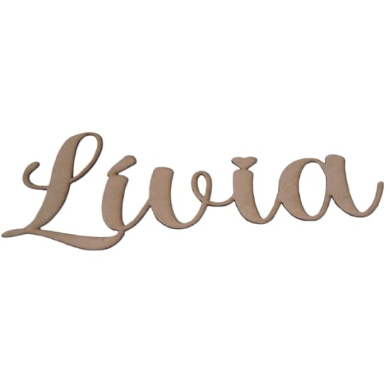 Nome Lívia Personalizado Mdf Cru Decoração 60cm Largura