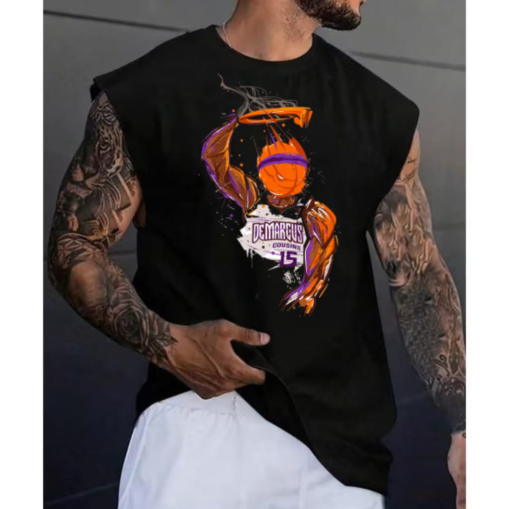 Camiseta Regata Oversized Basquete Basketball Demarcus Lançamento Algodão Premium Confortável