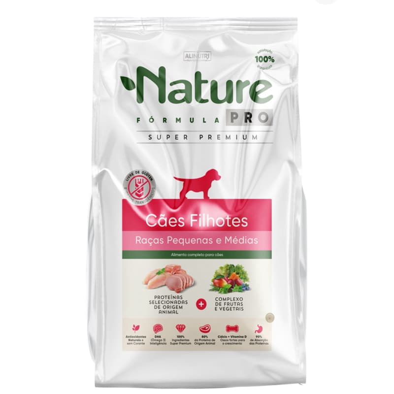 Nature Fórmula Pro para Cães Filhotes Raças Pequenas e Médias 1kg