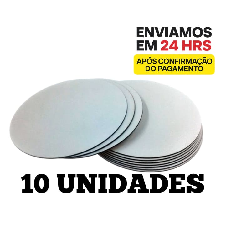 Kit 10 Cake Board para Bolo MDF 15cm Tabuleiro para Bolo 3mm Redondo