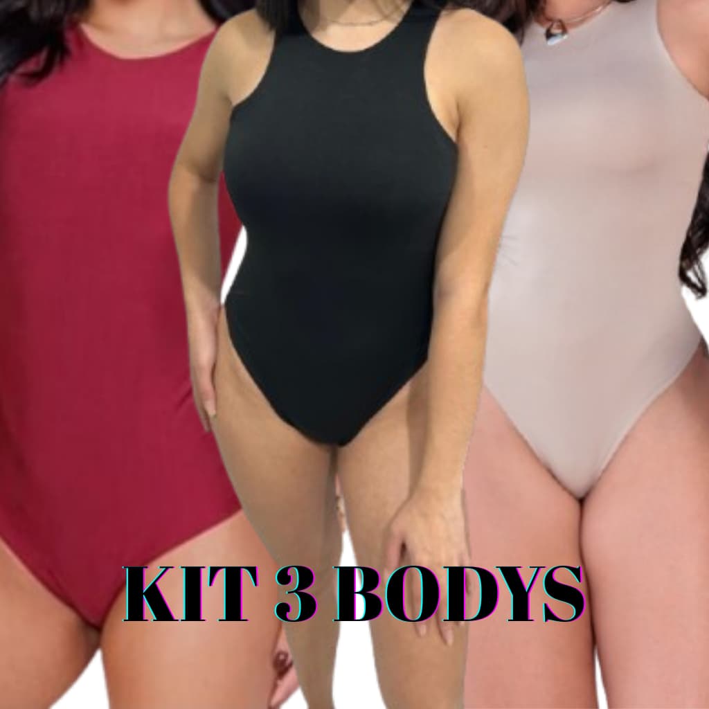 Kit 3 Body Feminino Blusa Feminina Regata Suplex Alça Grossa Lindas Cores