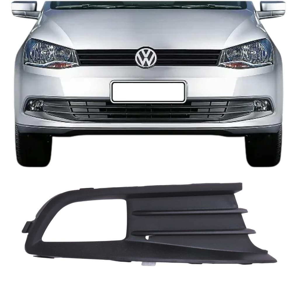 GRADE MOLDURA FAROL MILHA GOL VOYAGE G6 2013 A 2016 DIREITA PRETA COM FURO MILHA