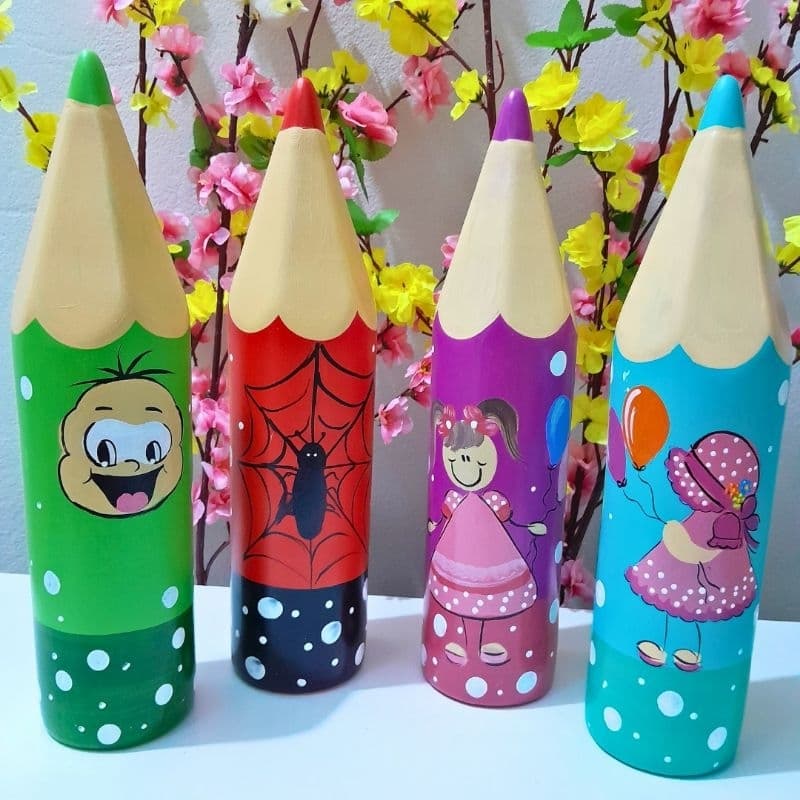 Cofre Lapis em Cerâmica Grande 36cm Decorativo e Educativo Colorido Várias Cores