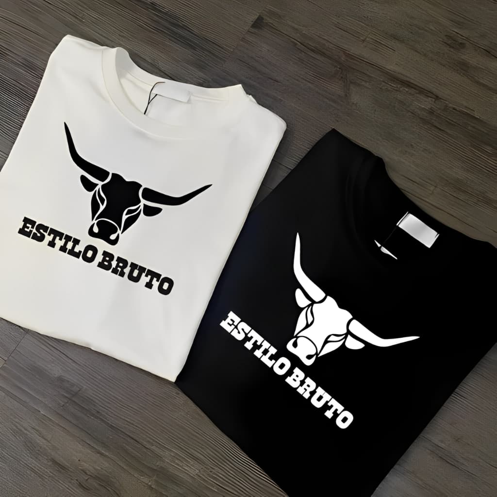Kit 2 Camisas Estilo Bruto Texas Country Camisetas 100% Algodão Premium Unissex Boi Muladeiro Agro