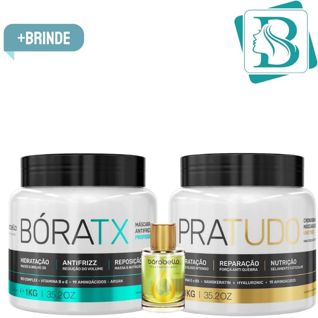 Borabella Kit Máscara Pra Tudo 1kg + Boratx 1kg