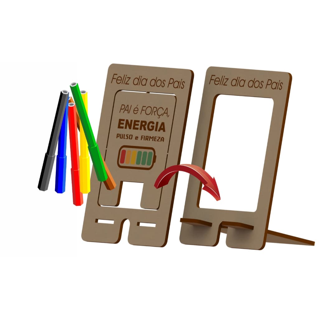 10 Porta Celular Dia Dos Pais Mdf 3mm Para Pintar Colorir
