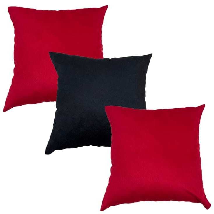3 Capas de almofada suede texturizado 43x43 cm Chic para decoração de sofá, cadeira, cama.