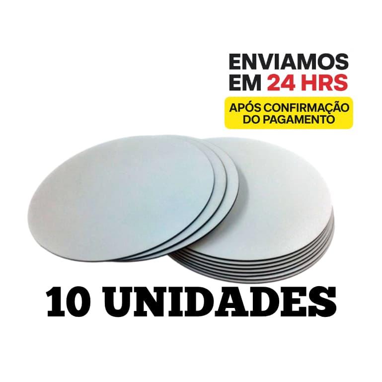 Kit 10 Cake Board para Bolo MDF 35cm Tabuleiro para Bolo 3mm Redondo