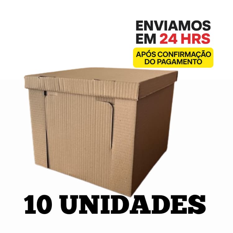 10 Caixas Pardas para Bolo e torta com tampa  Alta Resistente 30x30x25cm