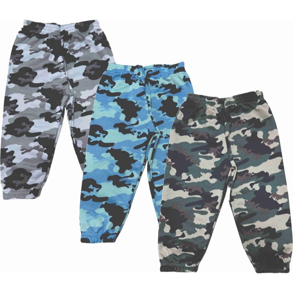 Kit 3 calças jogger infantil masculino exercito camuflado cores sortidas tamanhos 1 2 3 4 6 8