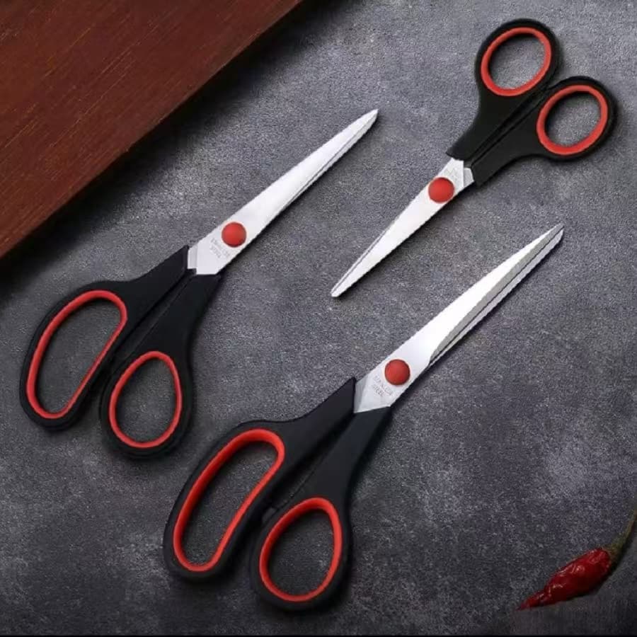Kit 3 Tesouras Multifuncional Cabelo Papel Em Aço Inox