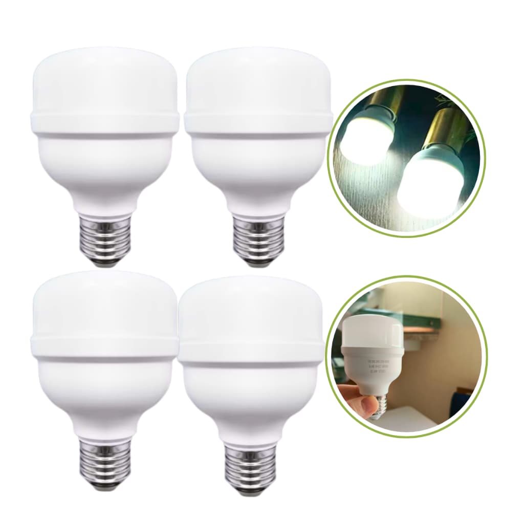 KIT 4 Lâmpadas Super LED Ultra Bulbo Alta Potência 20W 1600 Lumens 6500K Branco Frio E27 Bivolt Q520W