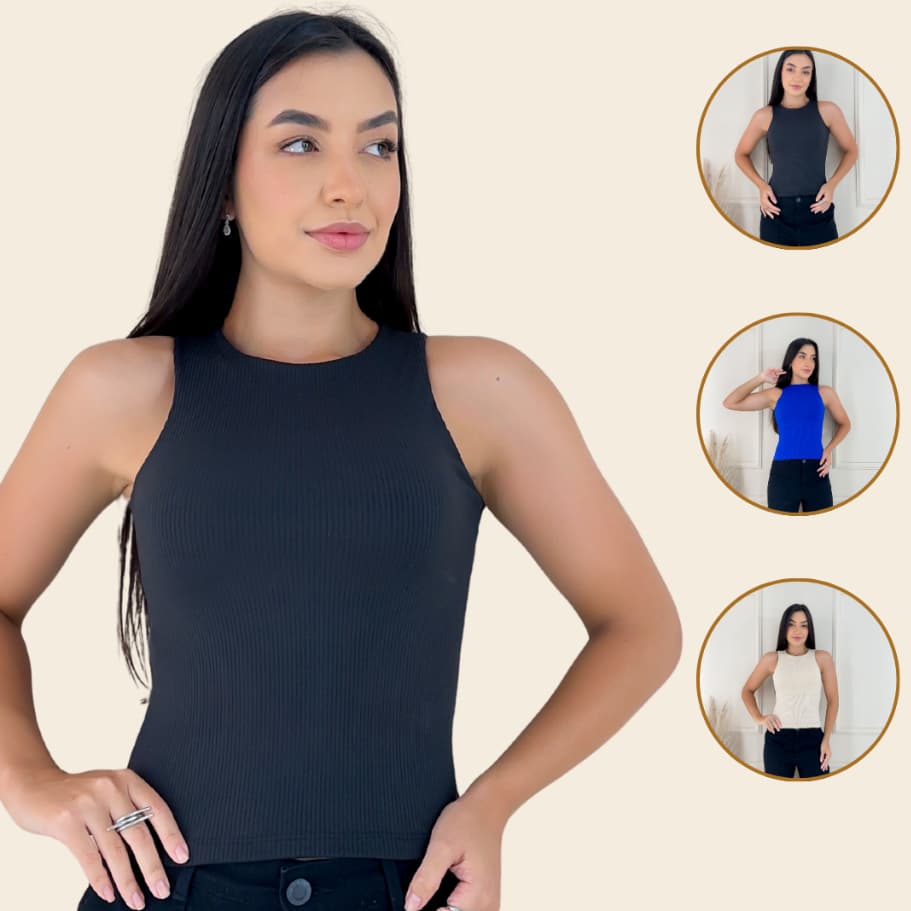 Regata Casual Blusa Confortável Regatinha Básica