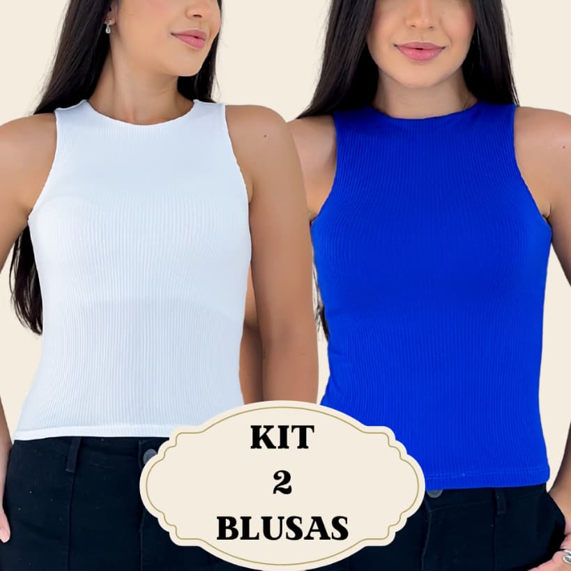 Kit 2 Regata Feminina Blusa Básica Regatinha Confortável
