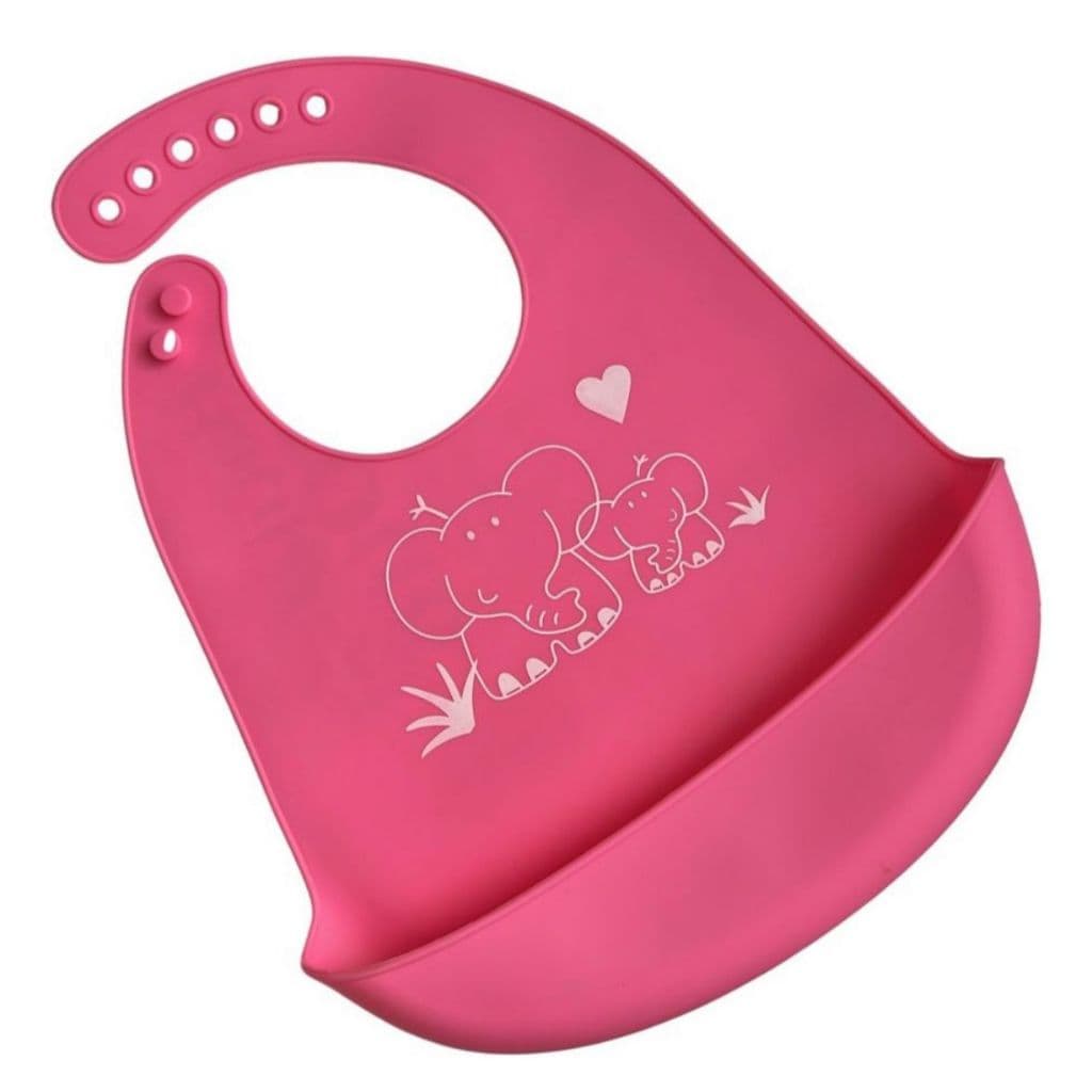 Babador de Silicone com Bolso Cata Migalhas Infantil Colorido Para Alimentação Do Bebê