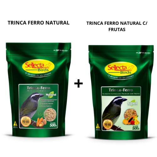 KIT TRINCA FERRO NATURAL 500GR +TRINCA FERRO C/ FRUTAS 500GR SELLECTA