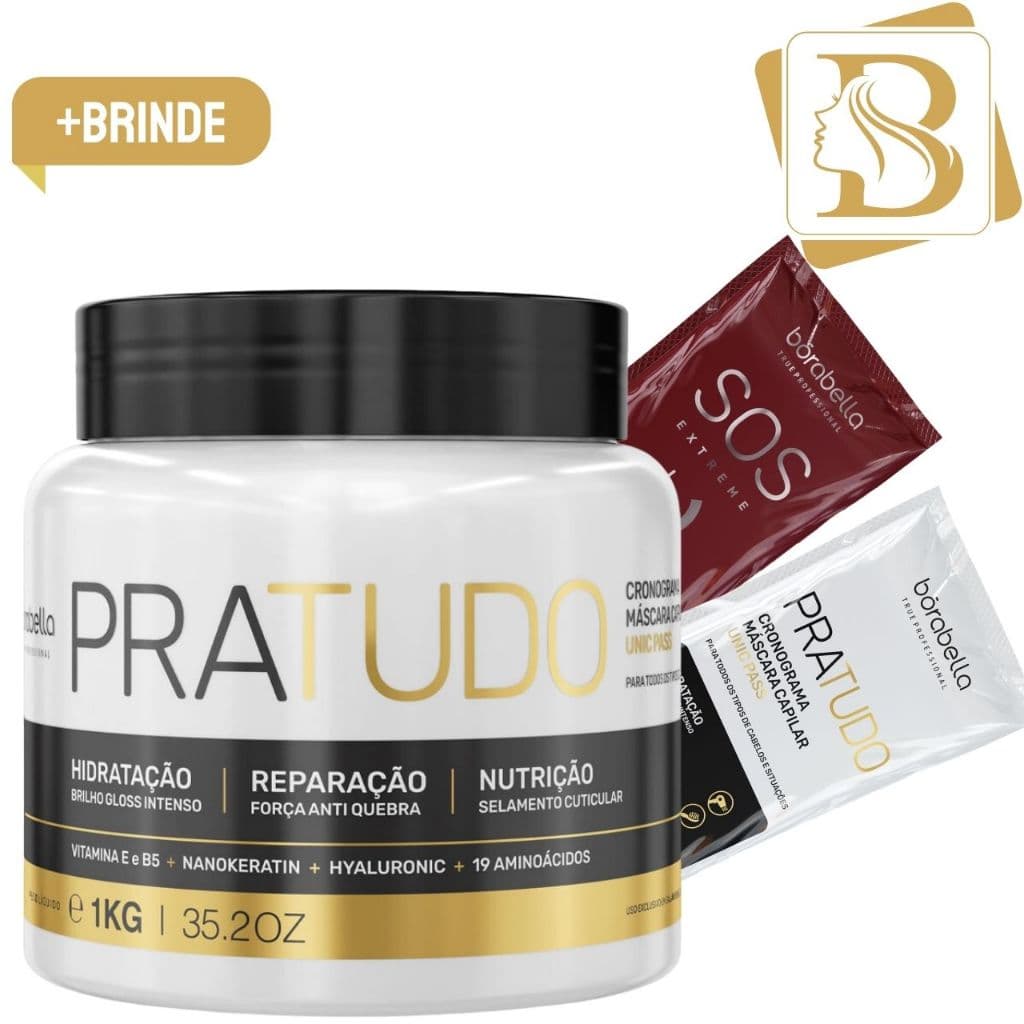 Máscara Borabella Pra Tudo Hidratação Nutrição e Reconstrução 1Kg