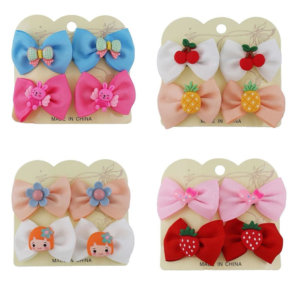 Kit 16/4 Laços com Resina Variados Infantil Bico de Pato