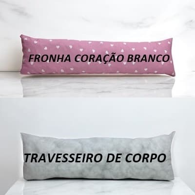 Kit Travesseiro de corpo Xuxão + fronha algodão estampada 140 x 40 cm