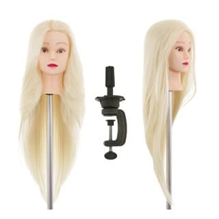 Cabeça de Treino Para Corte e Tranças 100% Sintética Loira com Suporte de Mesa