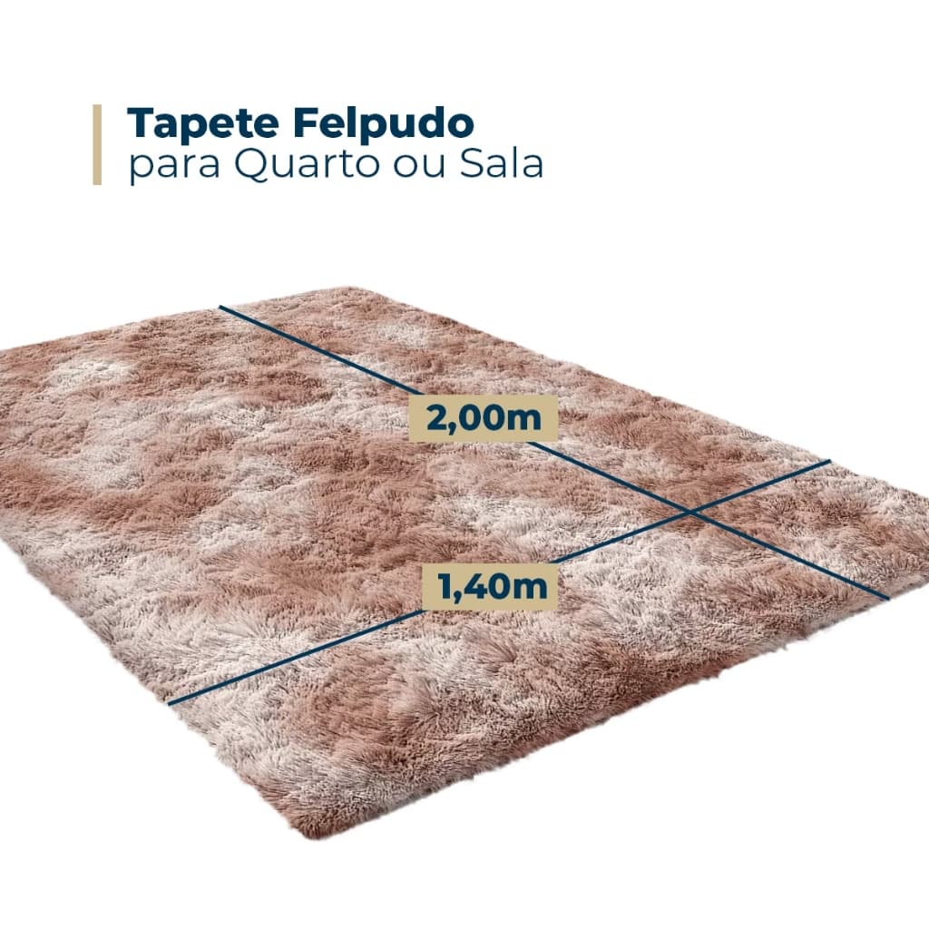 Tapete Peludo Felpudo 2,00 X 1,50 Quarto Sala Várias Cores