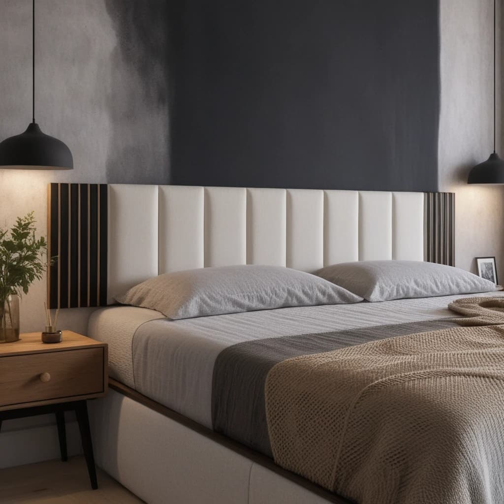 Cabeceira Cama Queen Kit Com Placa Ripada MDF De Colar na Parede 3D Autocolante